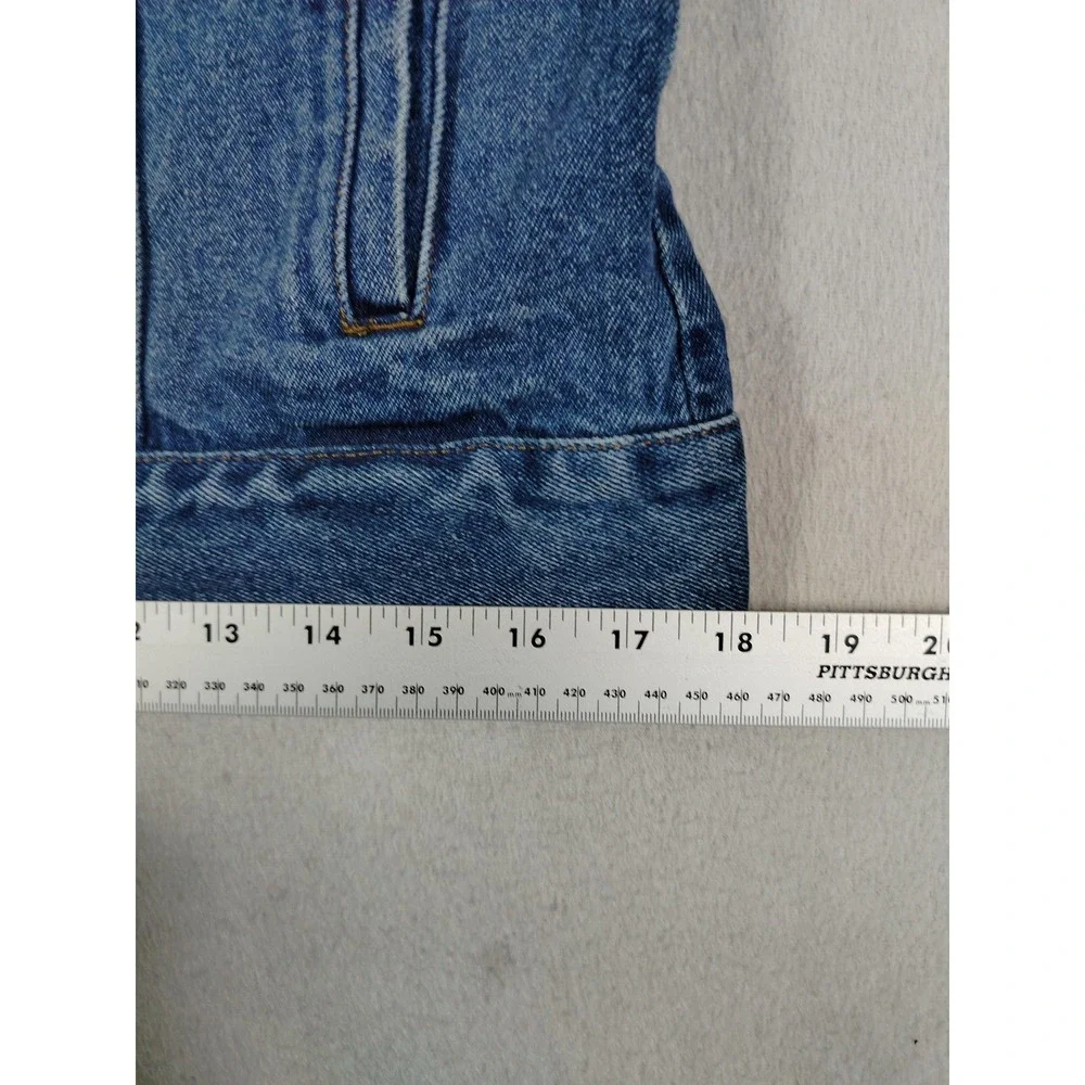 Denim Trucker Jacket Womens Medium Blue‎ Button Front Workwear Port Authority